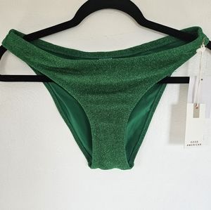 Good American better bikini bottom summer green metallic size 3 large